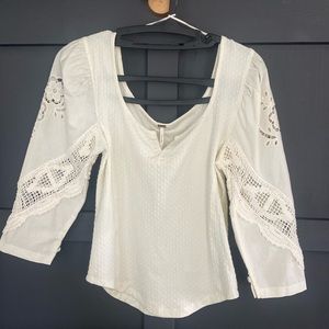 Free People Lacey/Embroidered Top